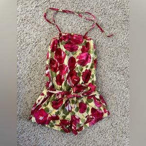 Abercrombie & Fitch - Strapless Shorts Romper- Rose Pattern- Size: Small - EUC